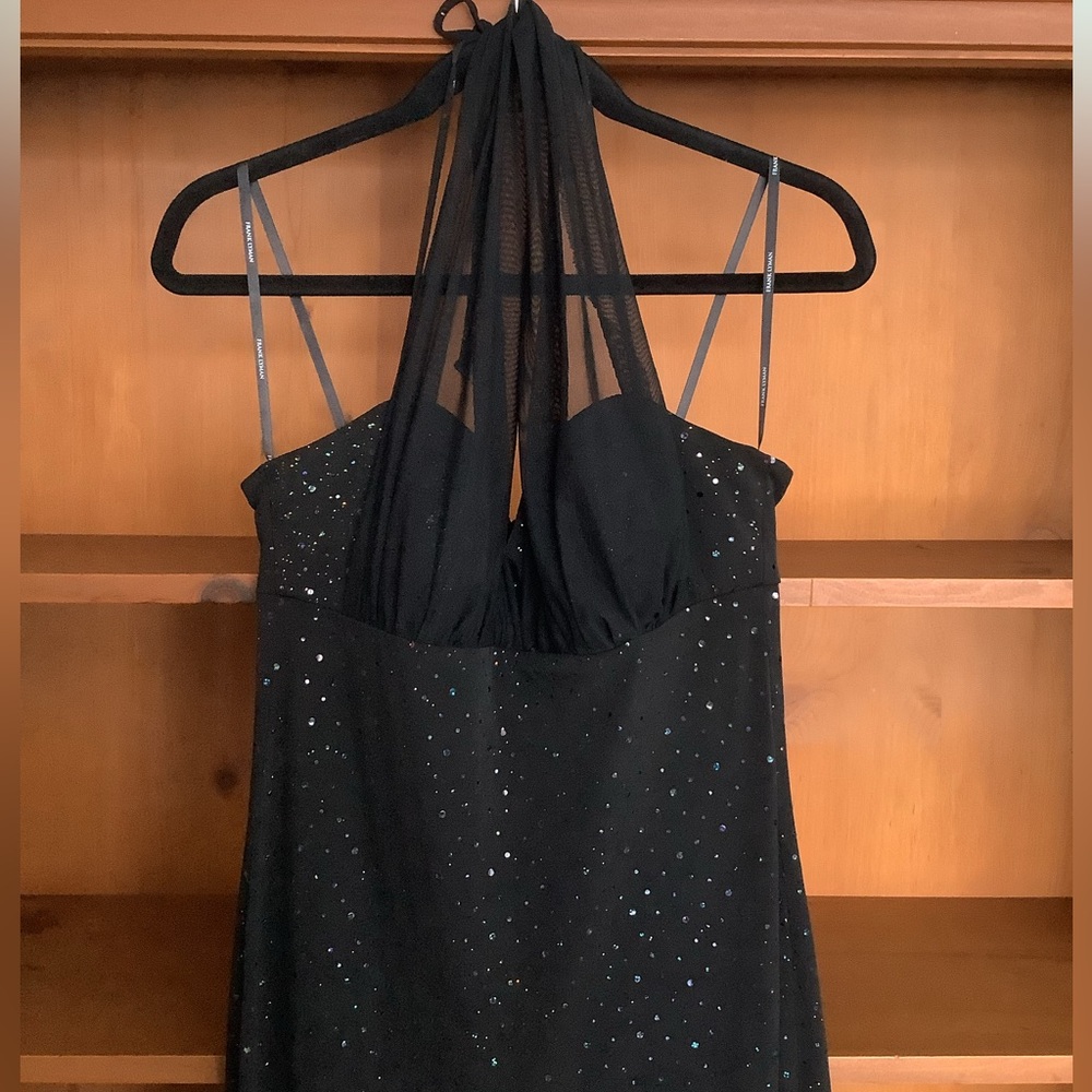 Vintage Y2K Black Sparkle Halter Dress Size  6 | Made in Fairy Grunge Formal - Picture 2 of 13